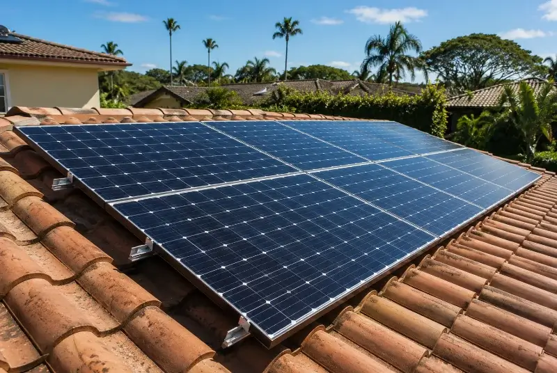 Installation de panneaux solaires au Tech
